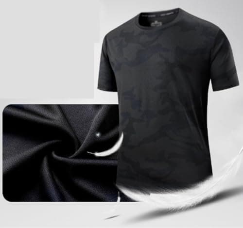 Men's Quick Dry Camo Sports T-Shirt, Moisture Wicking, Cooling T-Shirt for Running Training Outdoor Workout (E,S) — view 5