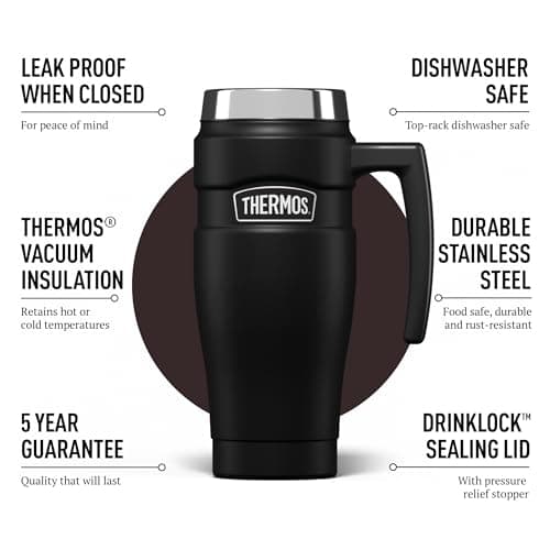 Thermos Stainless King Matt Black Travel Mug (470ml) 7h Hot | 18h Cold — view 2