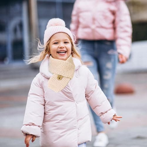 ALLY-MAGIC Kids Scarf, Kids Autumn Winter Knit Scarves Warm Solid Color Scarf Wrap Cross Collar Children Neck Warmer Neckerchiefs for Little Boys Girls Toddlers Y7XXWJ — view 5