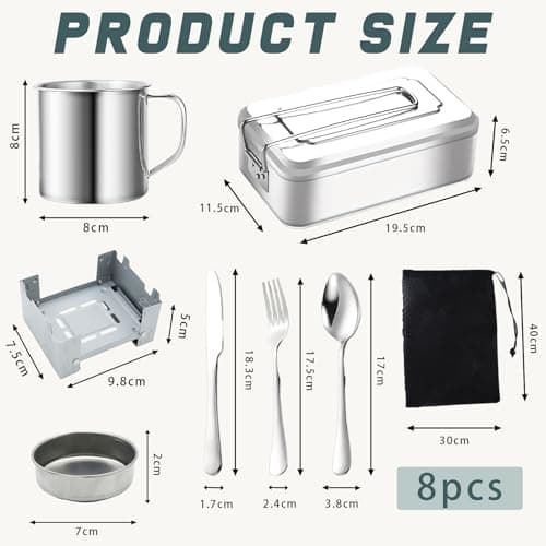 Camping Mess Tin, 8 Pcs Camping Mess Tins for Camping — view 2