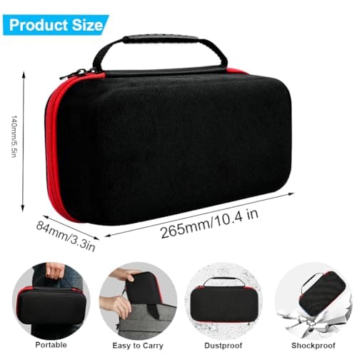 Aolso Switch Carrying Case Compatible with Nintendo Switch/Switch OLED, Portable Hard Shell Pouch Carrying Travel Game Bag with 20 Game Cartridge, Travel Carry Case Fit Joy-Con and AC Adapter (Red) — view 2