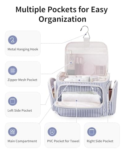 Narwey Large Travel Hanging Toiletry Bags for Women Wash Bag for Toiletries — view 2