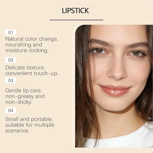 Lip Moisturiser - Colour Changing Non-Adhesive Tinted Makeup | Shine Jelly Lipstick Lip Gloss | for Women Girls Daily Office Travel Party Wedding Birthday — view 4