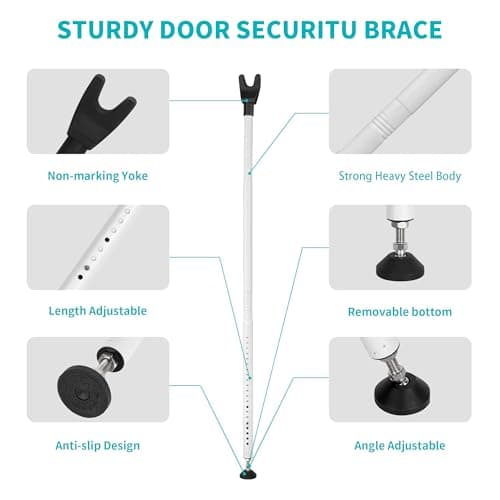WENLISELL Adjustable Door Security Bar, 50-132cm — view 3