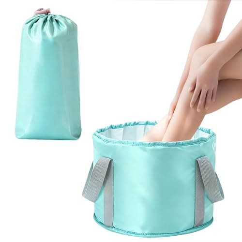 Collapsible Bucket for Soaking Feet with Storage Bag, Foot Bath Bowl, Foot Soak Bowl Foot Bath Massage Barrel for Camping Washing Fishing (Blue)