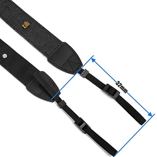 WANBY Camera Strap Weave Black Canvas Neck Shoulder Straps — view 6