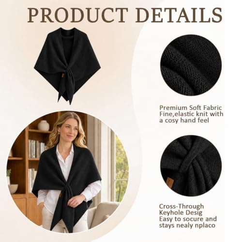 Celsano Triangle Pashmina Shawls and Wraps 185*75cm Knitted Shawl for Women — view 3
