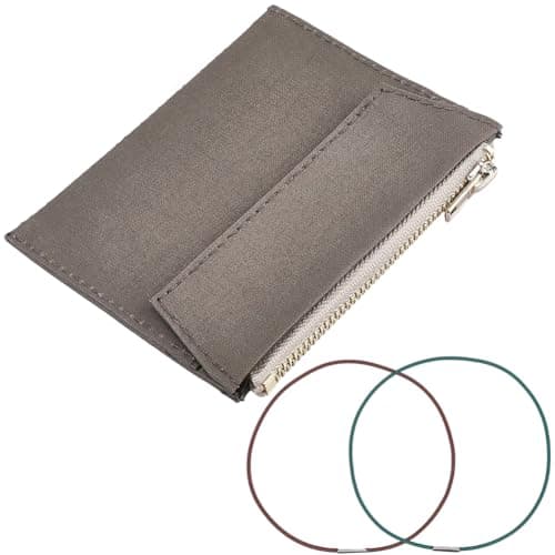 CRASPIRE Travelers Notebook Zipper Pocket Canvas 5 x 3.8in Insert Refill Pouch for Passport Size File Folder with Elastic Band Olive Planner Wallet Card TN Accessory Holder Paper Storage Bag Journal — view 6