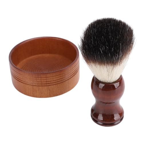 Srliya Hair Shaving Brush Bowl Lightweight Portable Shaving Kit Aesthetic Handle Traveling Men, Imitation Animal Hair