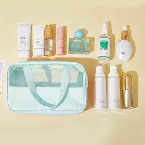 3 PCS Clear Toiletry Bags, Waterproof Cosmetic Bags with Zippers, Hanging Portable Toiletry Kit for Travel, Makeup and Toiletries — view 4