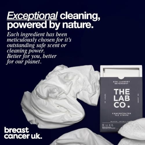 The Lab Co. Laundry Detergent Strips Washing Sheets | Eco Ultra-Concentrated | Non-Bio for Sensitive Skin | Non-Toxic Fragrance | EDC-Free | Lab-Tested | Relaxing Cotton Lavender Jasmine | 64 Loads — view 6