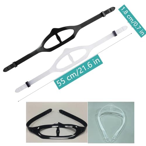 JLEivvi 2 PCS Universal Dive Mask Strap Replacement Silicone Strap for Diving Swimming Snorkeling (Black, 22 * 0.7in) — view 6