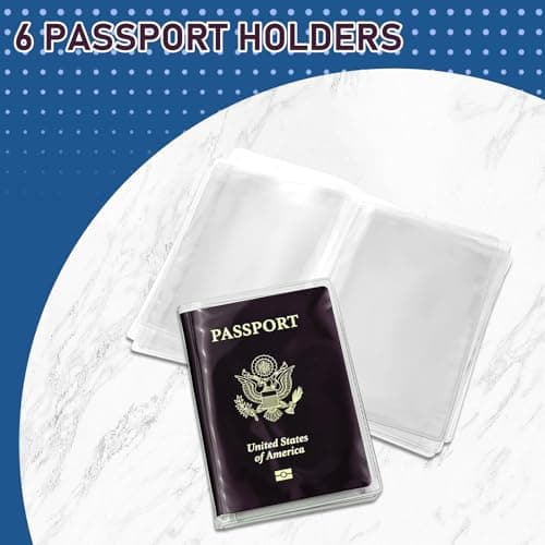 Sorcristy 6PCS Clear Passport Sleeve, Waterproof Plastic Passport Holder, Passport Protector for Travel, Transparent Passport Cover Water & Dust Proof, Anti-Scratches — view 3