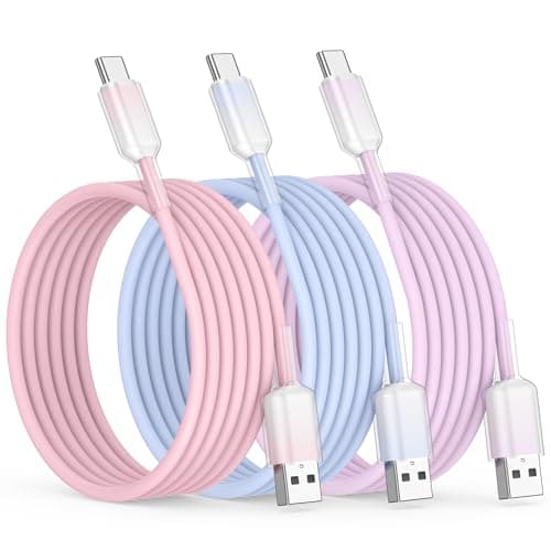 USB to USB C Cable [3-Pack, 6FT],Type C Charger Fast Charging iPhone lead USBC for iPhone 17/16/15, iPad Pro, Samsung Galaxy, MacBook Pro,and More