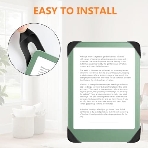HoYiXi Universal Case for 6 inch Kindle eReader Compatible with Paperwhite(2015/2018)/Pocketbook and Tolino/Kobo Clara HD,For 6'' eReader with High Elasticity Hand Strap,Black — view 5