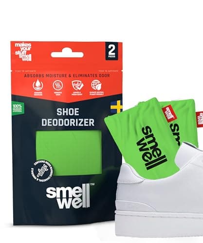 SmellWell - Scented Shoe Deodorizers - Odor Eliminators - Activated Bamboo Charcoal + Minerals - Natural Deodorizers for Shoes, Bags, Gloves - 2 x 51 g, Original Format, Black
