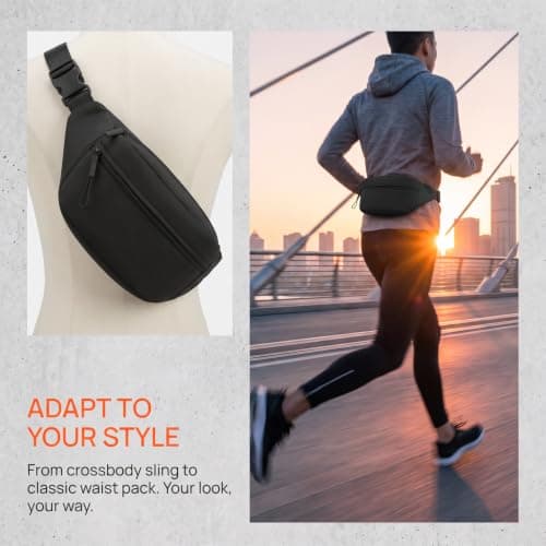 Black Simple Casual Travel Shoulder Bag for Men/Women — view 3