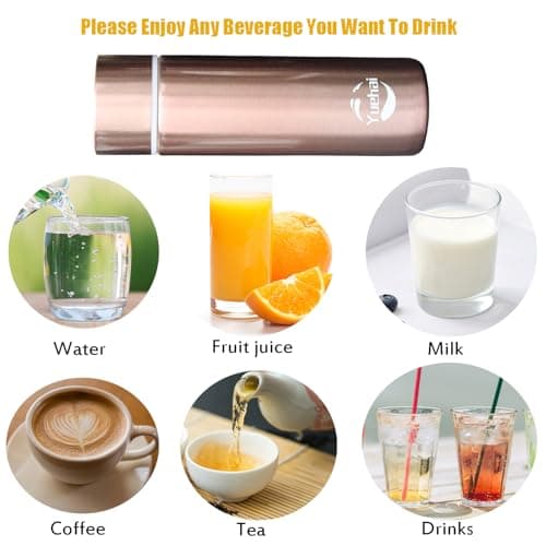 Stainless Steel Water Bottle, Mini Flask 150ML,Coffee Vacuum Small Flasks Small Capacity Portable Travel Drink Water Bottle Insulated Cup (Coffee) — view 5