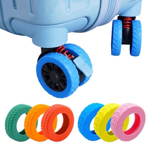 MUWINC Suitcase Wheels Covers Protectors, Side Width 10 mm, Blue