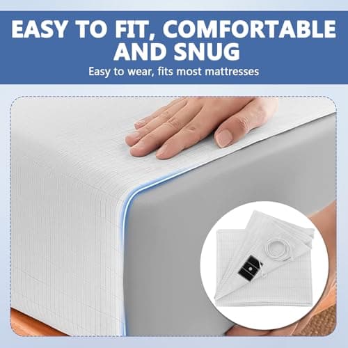Grounding Sheet With Silver Grounding Bed Sheet Natural Wellness And Healthy Earth Energy Mat With 10% Silver Fiber & 90% Organic Cotton (White 132 * 71cm) — view 5