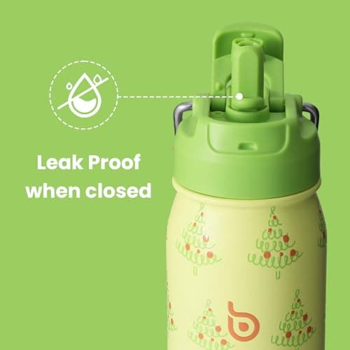 BOTTLE BOTTLE 24 oz sports water bottle stainless steel insulated water bottle with straw and pills holder (Tree) — view 3