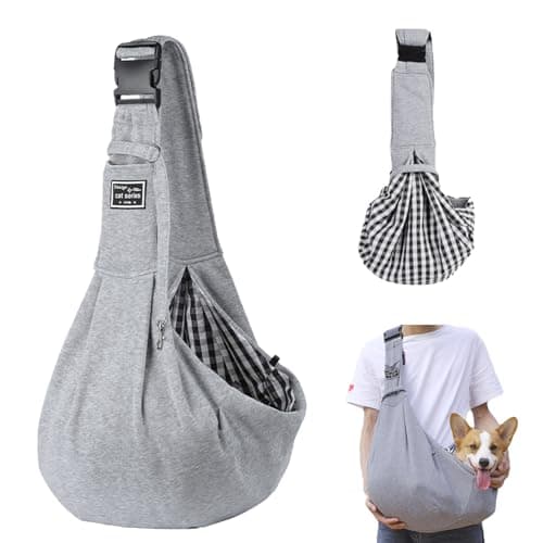 Dog Carrier Bag, Dog Sling up to 10 kg, Portable Carry Bag, Dog Bag for Walking Outdoor Activities and Excursions (Grey)
