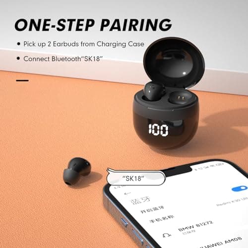 Xmenha Tiny Mini Invisible Earbuds Wireless Bluetooth Low Profile Micro Smallest Discreet Sleep Small Earbuds for Sleeping Small Ear Canals Invisible Earphones Ear Buds Mini Discreet Headphones — view 6