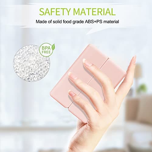 FYY 7 Day Pill Organiser, Travel Tablet Box, [Foldable Design] Weekly Medication Case, Portable Daily Supplements Storage Organizer for Vitamins, Cod Liver Oil, Small-Pink — view 6