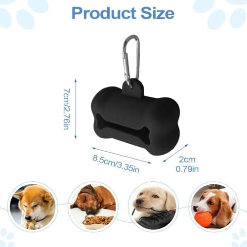 Dog Poop Bag Holder, Silicone Bone Organizer, Easy Access with Travels — view 2