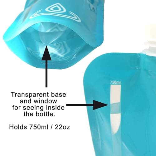 HydraMate Collapsible Water Bottle - Foldable Water Bottle - 750ml (2 Pack) — view 4
