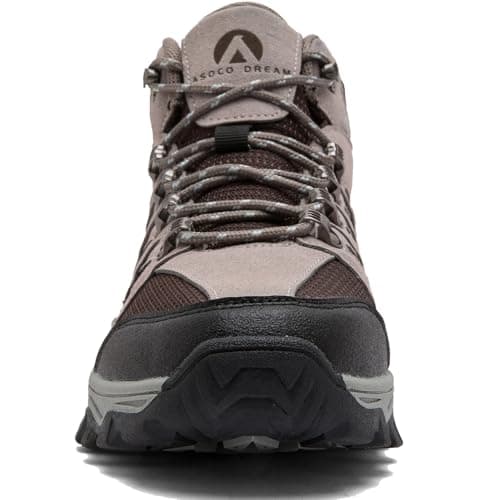 HODTOB Hiking Boots Mens Womens Lace-up Non-Slip Outdoor Men Women Mountain Trekking Shoes for All Season Walking Travelling Backpacking Camping Shoes Sneaker Khaki-7UK — view 3