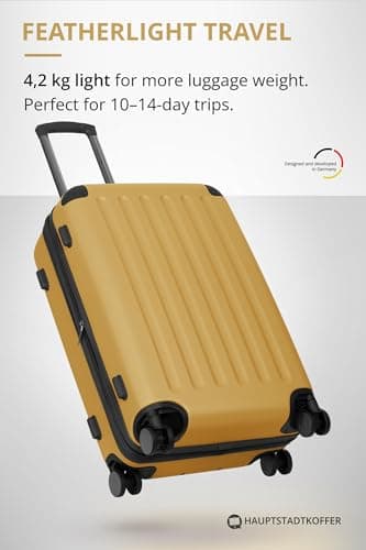 Hauptstadtkoffer Spree – Medium Hardshell Suitcase, TSA Lock, 4 Wheels, Trolley Luggage, Rolling Suitcase, Travel Case with Expandable Capacity, 65 cm, 74 Liters, Autumn Gold — view 3
