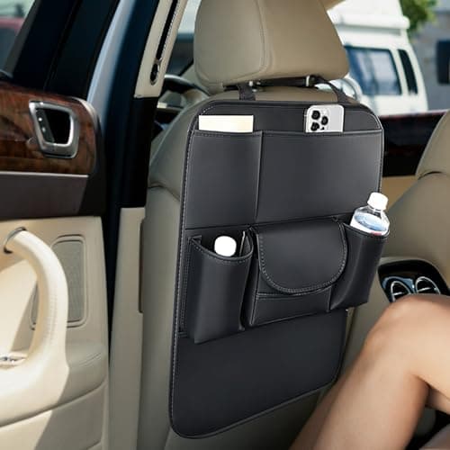Tktouci Backseat Car Organizer Multi-pocket PU Leather Automotive Holder — view 3
