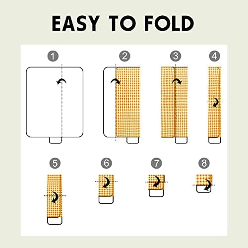 SAMSIER Outdoor Picnic Blankets Waterproof Foldable Sandproof, Large Gingham Cute Picnic Mat Washable Portable for Park Beach Camping Courtyard (Yellow, 200 x 200cm/80"×80") — view 6