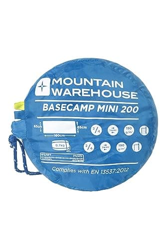 Mountain Warehouse Basecamp 200 Mini Sleeping Bag - 2 Season, 160 * 65cm, Insulated Kids Travel Sleep Essential - For Spring Summer, Camping & Travel Blue — view 4