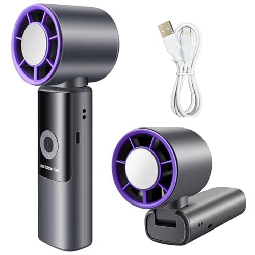 Portable Handheld Fan with Ice Cooler Pad, 5000mAh Rechargeable, 199 Speeds