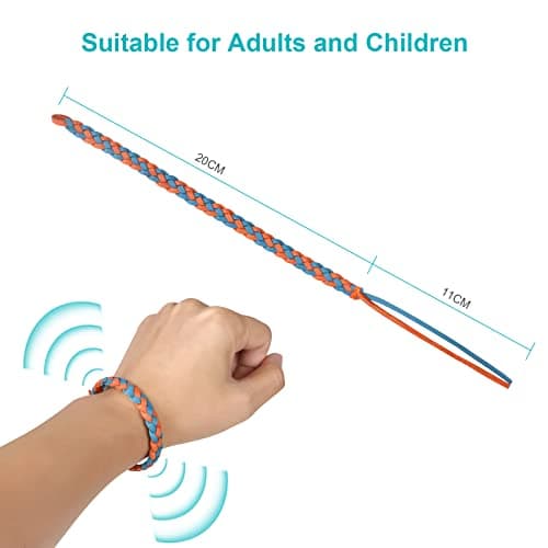 OSDUE 12 Pack Mosquito Repellent Bracelet, Waterproof Anti-Mosquito Wristbands, Adjustable Leather & EVA, DEET-Free Natural Wristbands for Adults, Kids & Babies, 300 Hour Insect Repellent Protection — view 2