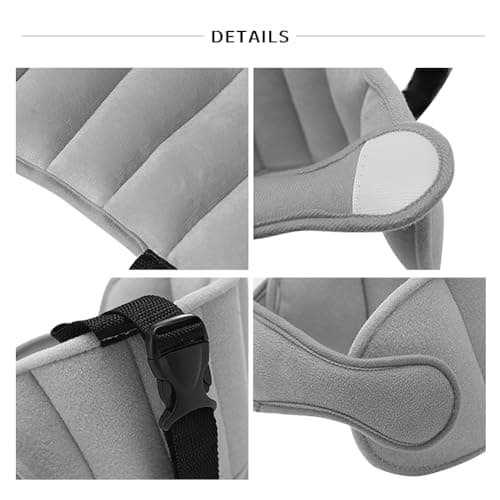 Kids Car Seat Travel Head Support Adjustable Head Strap Toddler Headrest Support Band Car Safety Sleeping Head Rest Pillow Child Car Seat Straps Cover Soft Neck Relief Pillow for Travel Journey Plane — view 6