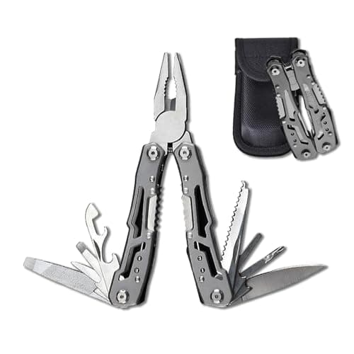 LEVADA PLUS 14-in-1 Multi-Tool with Pliers, Screwdriver, Bottle Opener & More | Durable Stainless Steel Pocket Tool with Nylon Case for Camping, Outdoor, DIY & Everyday Use