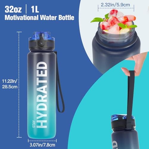 Sahara Sailor Water Bottle 1L, Leakproof Tritan Bottle with Time Marker — view 5