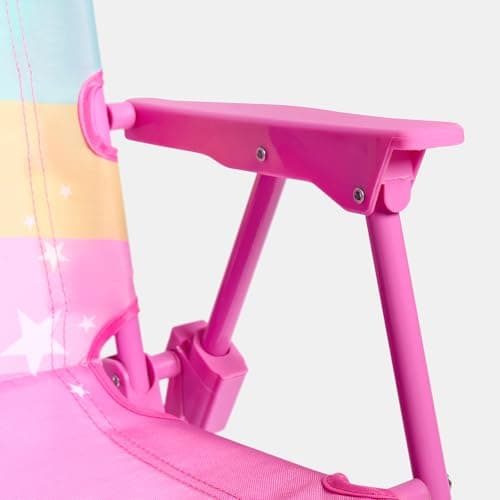 OHS Kids Camping Chair Unicorn, Kids Beach Chair with Umbrella Lightweight Comfy Steel Frame Folding Childrens Camping Chairs Perfect for Camping Trips Beach Garden, Pink — view 5