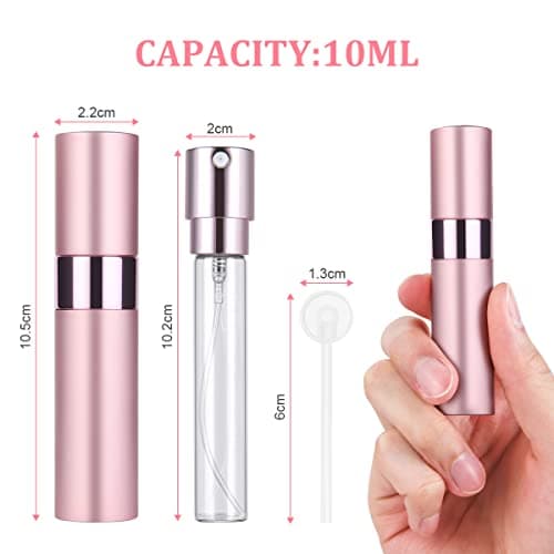 ACWOO Perfume Atomiser Bottles, 3Pcs 10ml Refillable Travel Spray Bottles, Portable Mini Refillable Empty Perfume Bottle, Empty Spray Bottle for Travel, Vacation — view 2