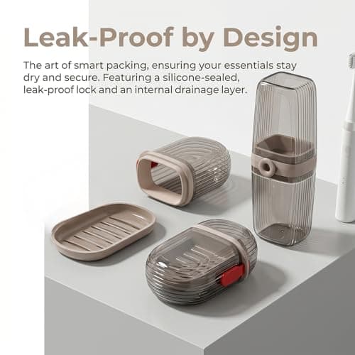 3Pack Travel Soap Case with Lid,Leakproof Waterproof Soap Holder Box Set — view 5
