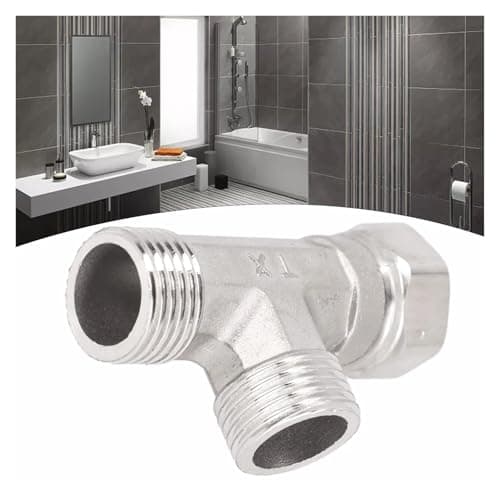 Universal Ball Valve Adapter Valve 3 Way Diverter T Shape Converter for Bath Toilet/Bidet Sprayer Shower Head/G1/2 Pipe Fittings — view 2