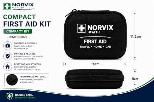 Norvix Health 33-Piece Compact First Aid Kit – Portable Emergency First Aid Supplies with QR Guide for Travel, Car, Home & Outdoors — view 3