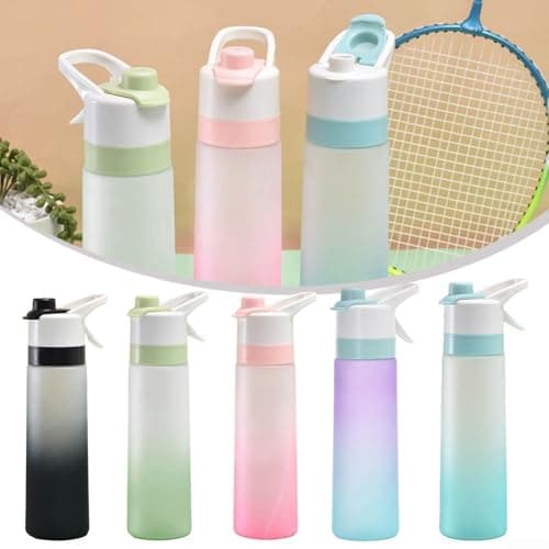 Portable 700ml Spray Water Bottle with Flip Mouth Design and Straw Leak Proof for Outdoor Sports and Travel (Purple) — view 5