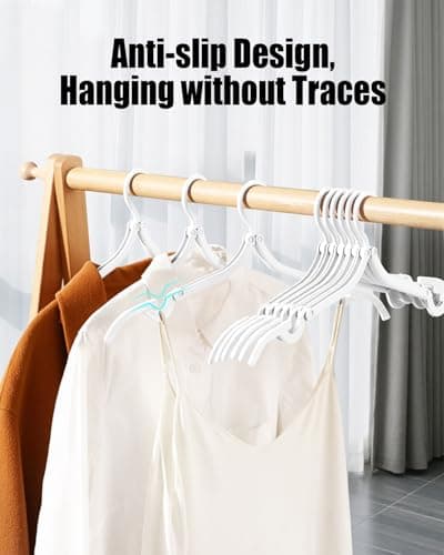 Sazfli Foldable Travel Hangers, 10 Pack Space-Saving Clothes Hangers — view 6