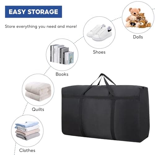 100L Large Storage Bag, Extra Large Moving Bag with Zips — view 4