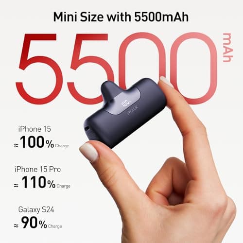 iWALK Portable Charger 5500mAh Next-Gen Small Power Bank 22.5W Fast Charging Battery USB-C Portable Phone Charger for iPhone 17/16 Plus/16 Pro/16 Pro Max/15 series,iPad, Samsung Galaxy S24/S23 Android — view 2