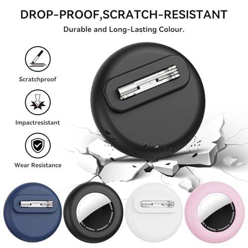 4 pack for Apple Airtag Holder kids,Waterproof for air tag holder with Invisible pin,Silicone for air tag. holder kid Hidden Inside Clothes,Backpack,pocket,luggage for Children Elderly — view 3